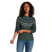 Hazy Fair Isle Crewneck Sweater in Green