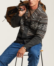 Nordic Shawl Cardigan in Charcoal Heather