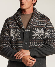 Nordic Shawl Cardigan in Charcoal Heather