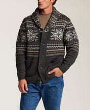 Nordic Shawl Cardigan in Charcoal Heather