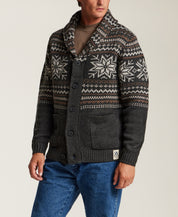Nordic Shawl Cardigan in Charcoal Heather