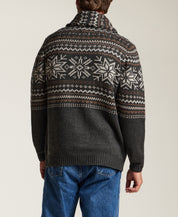 Nordic Shawl Cardigan in Charcoal Heather