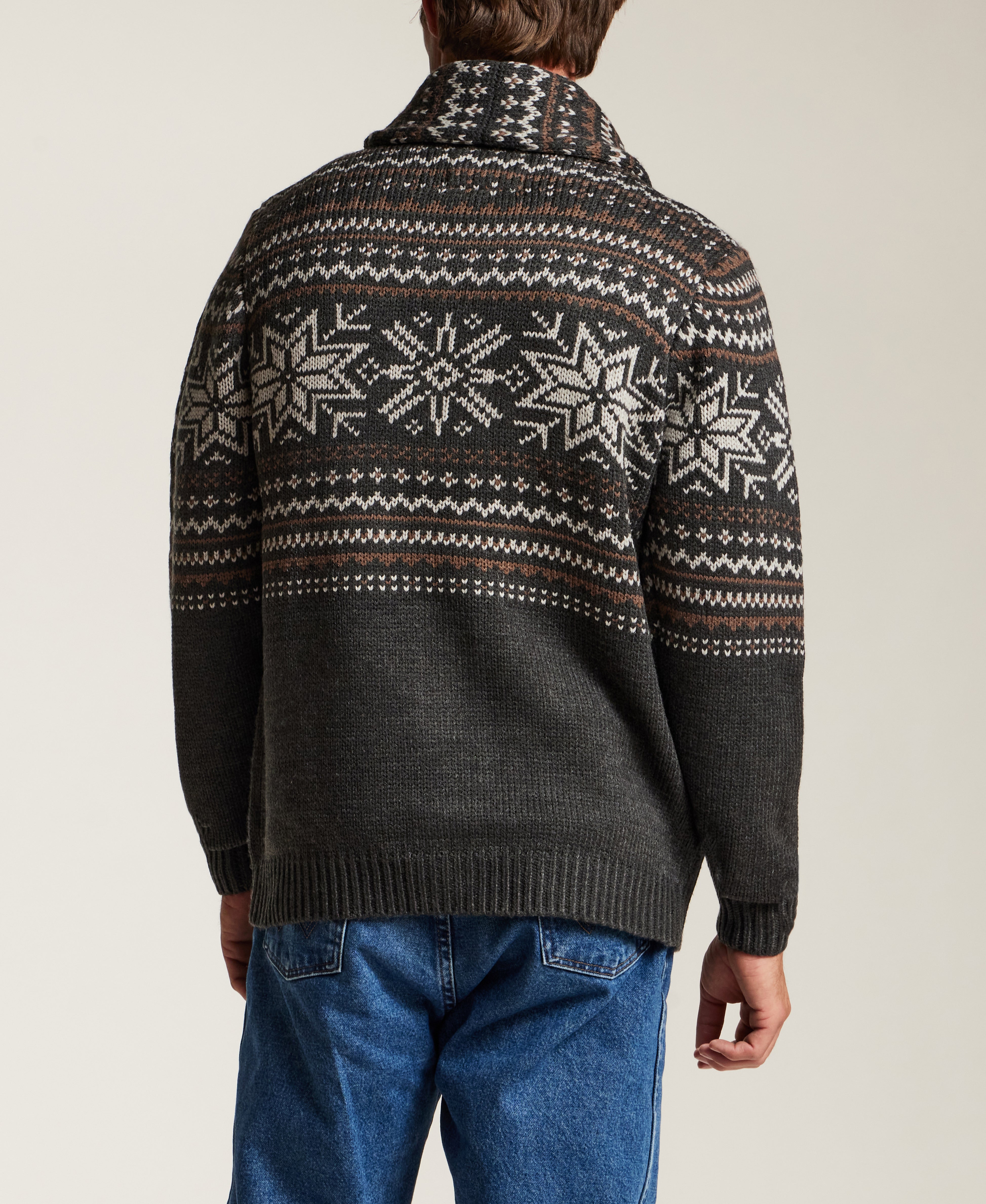Nordic Shawl Cardigan in Charcoal Heather