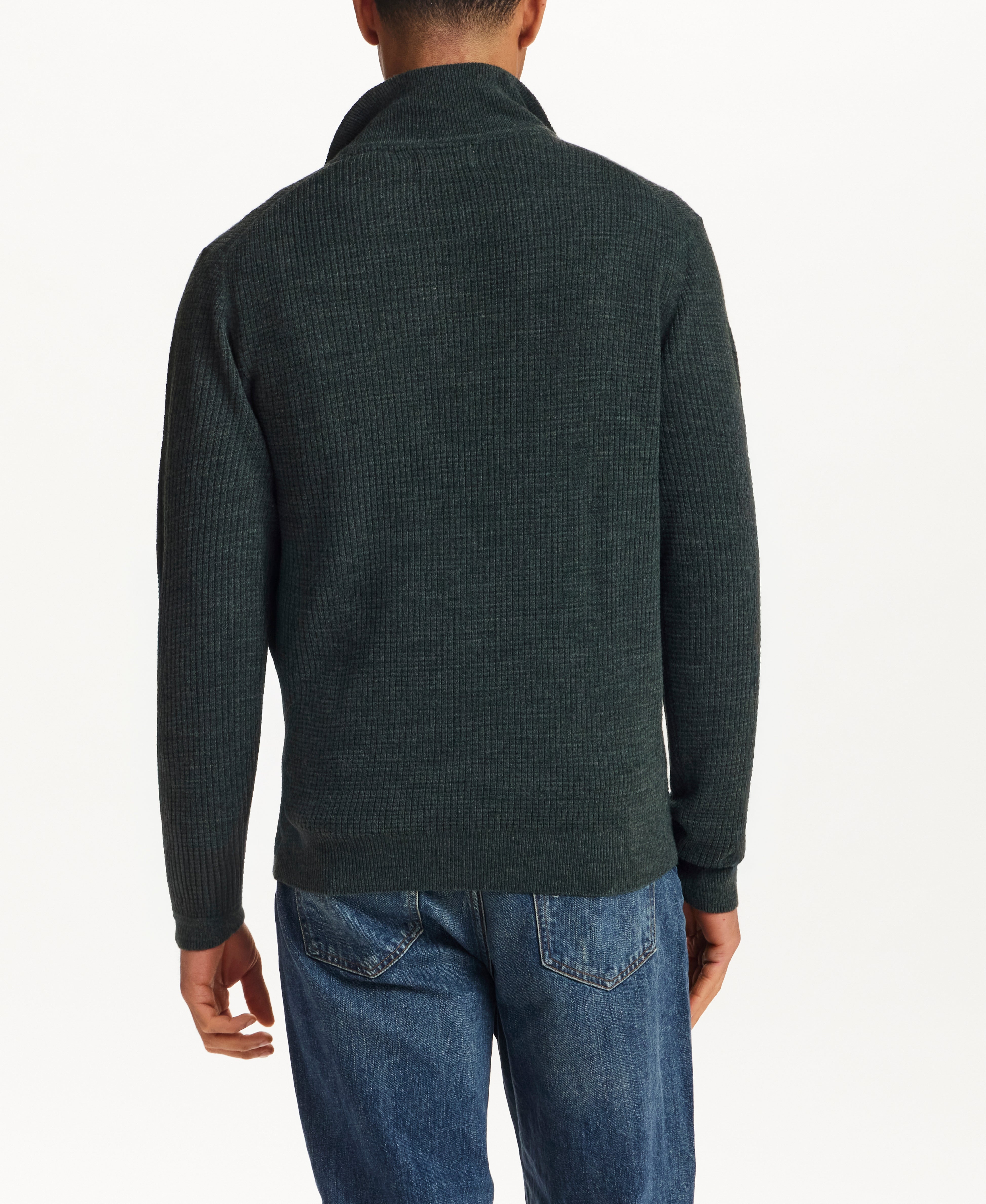 SOFT TOUCH ALLOVER TEXTURED QUARTER ZIP in EVERGREEN (F2640940WV)