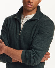 SOFT TOUCH ALLOVER TEXTURED QUARTER ZIP in EVERGREEN (F2640940WV)