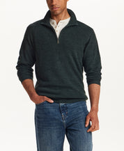 SOFT TOUCH ALLOVER TEXTURED QUARTER ZIP in EVERGREEN (F2640940WV)