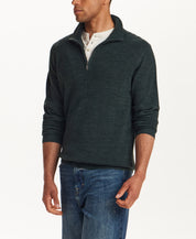 SOFT TOUCH ALLOVER TEXTURED QUARTER ZIP in EVERGREEN (F2640940WV)