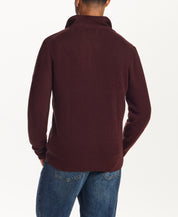 SOFT TOUCH ALLOVER TEXTURED QUARTER ZIP in OXBLOOD (F2640940WV)