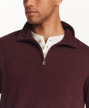 SOFT TOUCH ALLOVER TEXTURED QUARTER ZIP in OXBLOOD (F2640940WV)