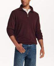 SOFT TOUCH ALLOVER TEXTURED QUARTER ZIP in OXBLOOD (F2640940WV)