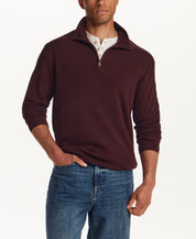 SOFT TOUCH ALLOVER TEXTURED QUARTER ZIP in OXBLOOD (F2640940WV)