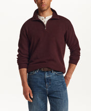 SOFT TOUCH ALLOVER TEXTURED QUARTER ZIP in OXBLOOD (F2640940WV)