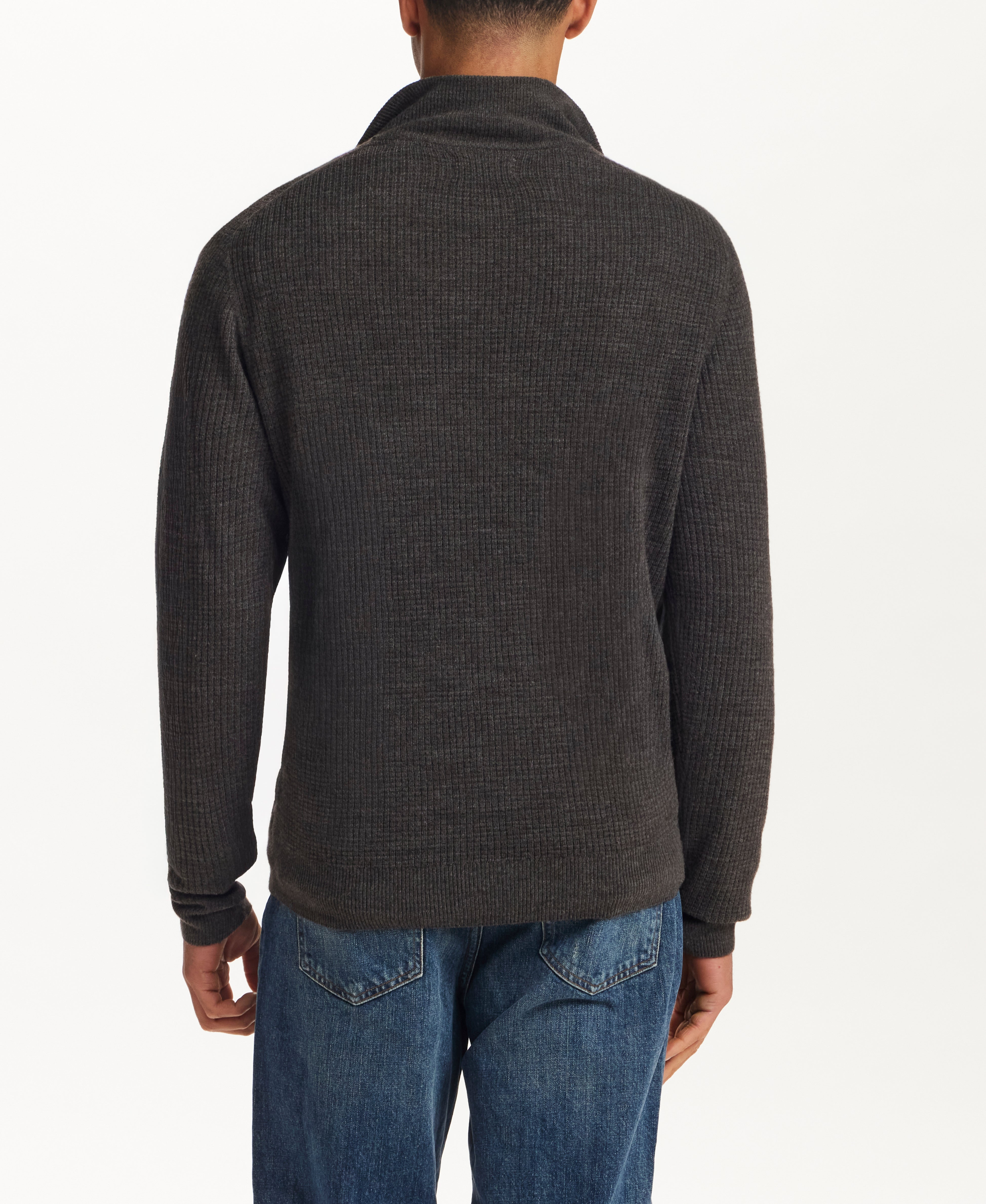 SOFT TOUCH ALLOVER TEXTURED QUARTER ZIP in PEWTER HEATHER (F2640940WV)