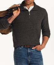 SOFT TOUCH ALLOVER TEXTURED QUARTER ZIP in PEWTER HEATHER (F2640940WV)