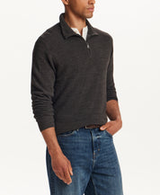 SOFT TOUCH ALLOVER TEXTURED QUARTER ZIP in PEWTER HEATHER (F2640940WV)