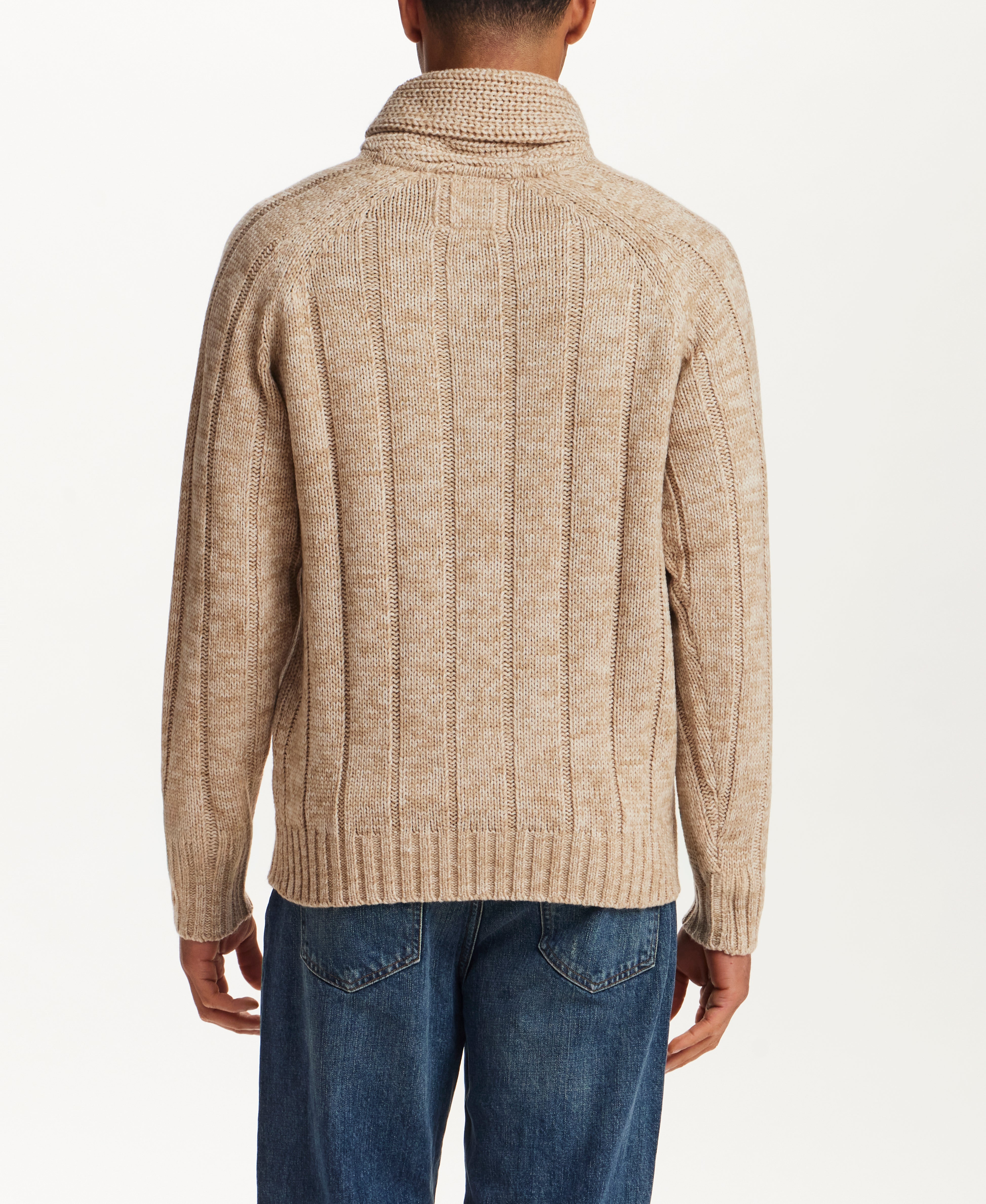FISHERMAN CABLE KNIT PULLOVER SWTR in BEIGE (F2640942WV)