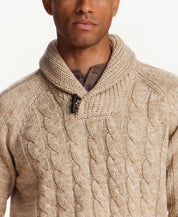 FISHERMAN CABLE KNIT PULLOVER SWTR in BEIGE (F2640942WV)