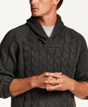 Marled Fisherman Sweater in Charcoal Heather