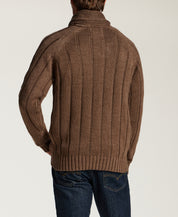 Marled Fisherman Sweater in Flagstone