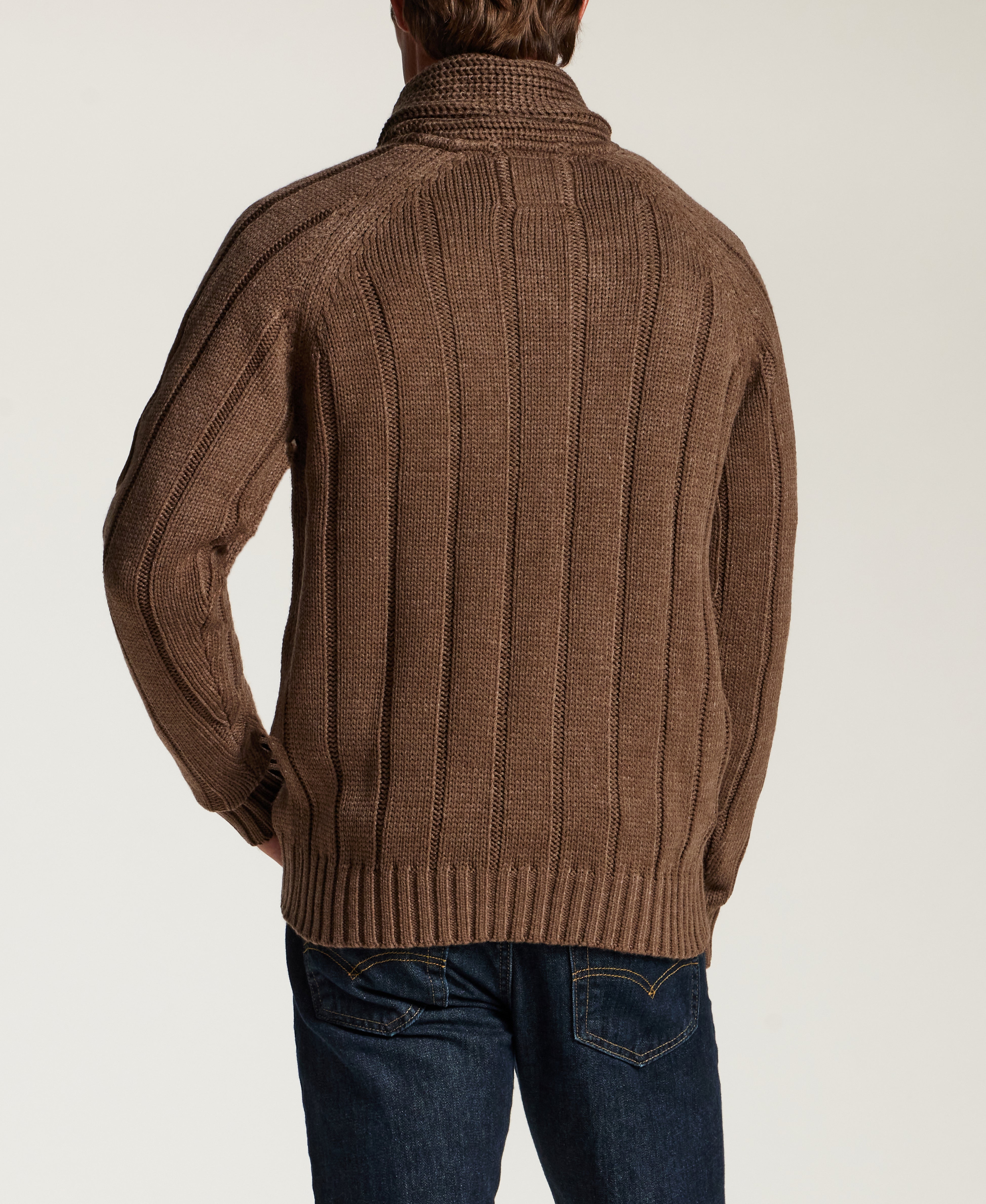 Marled Fisherman Sweater in Flagstone