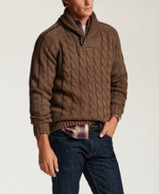 Marled Fisherman Sweater in Flagstone