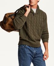 Marled Fisherman Sweater in Kambaba Olive