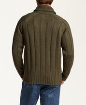 Marled Fisherman Sweater in Kambaba Olive
