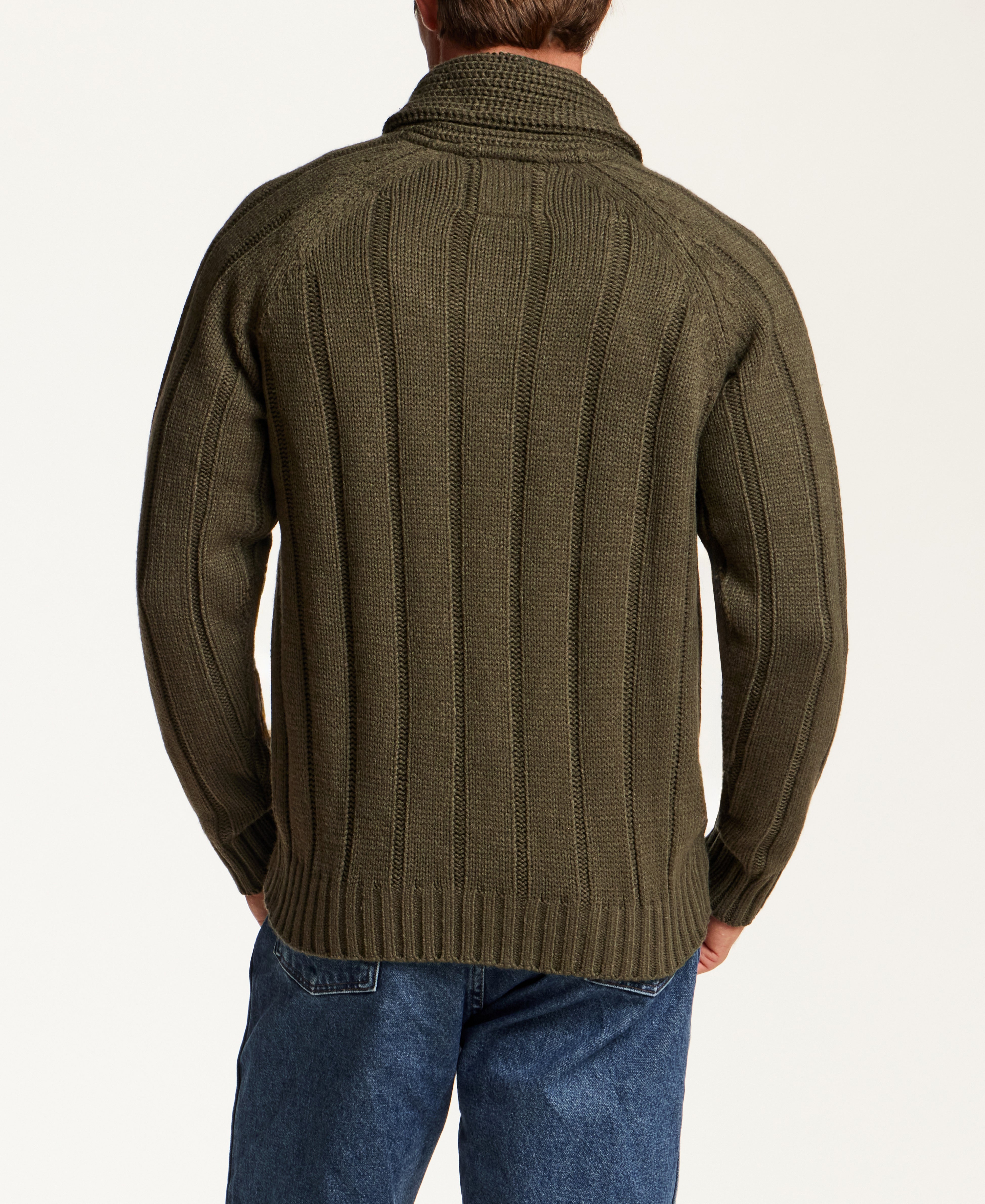 Marled Fisherman Sweater in Kambaba Olive