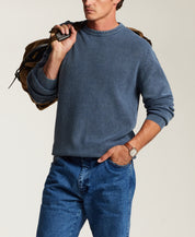 Vertical Rib Stonewash Sweater in Insignia Blue