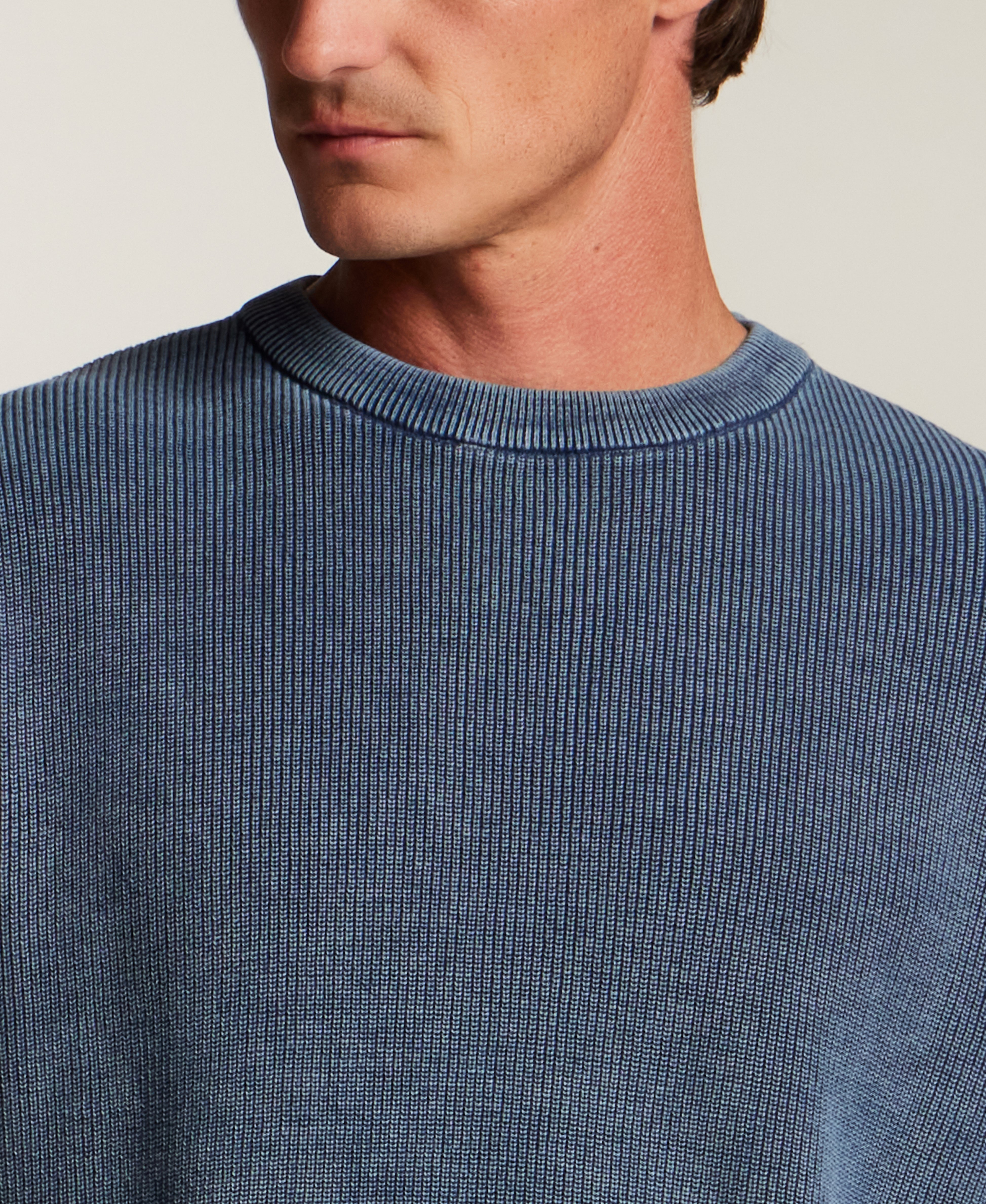 Vertical Rib Stonewash Sweater in Insignia Blue