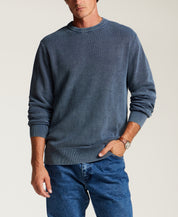 Vertical Rib Stonewash Sweater in Insignia Blue