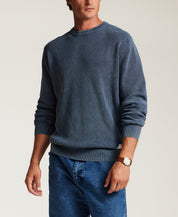 Vertical Rib Stonewash Sweater in Insignia Blue