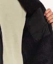 SHERPA LINED HOODED PUFFER VEST in BLACK (F2670383WV)