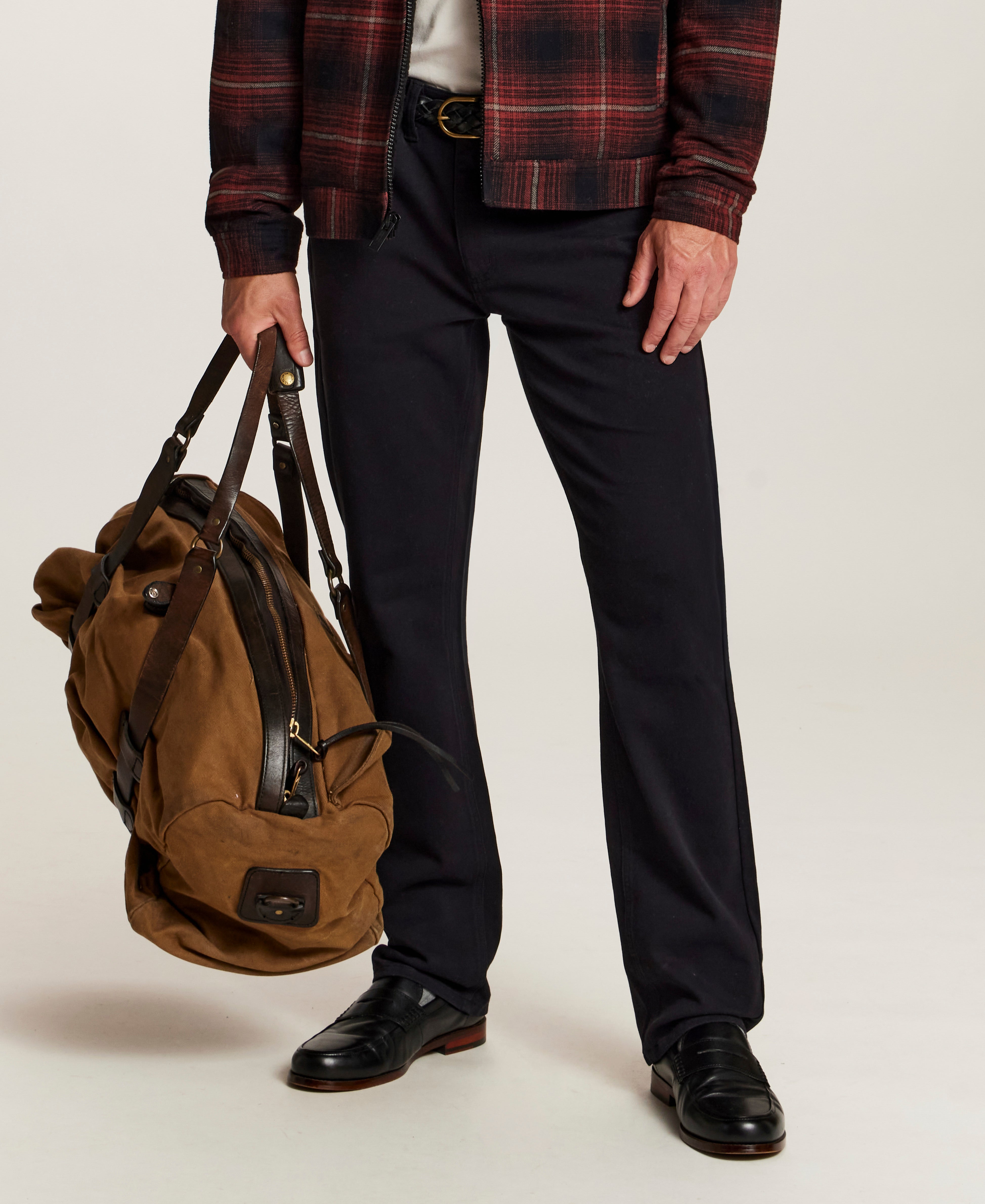 Moleskin Five-Pocket Pants in Black
