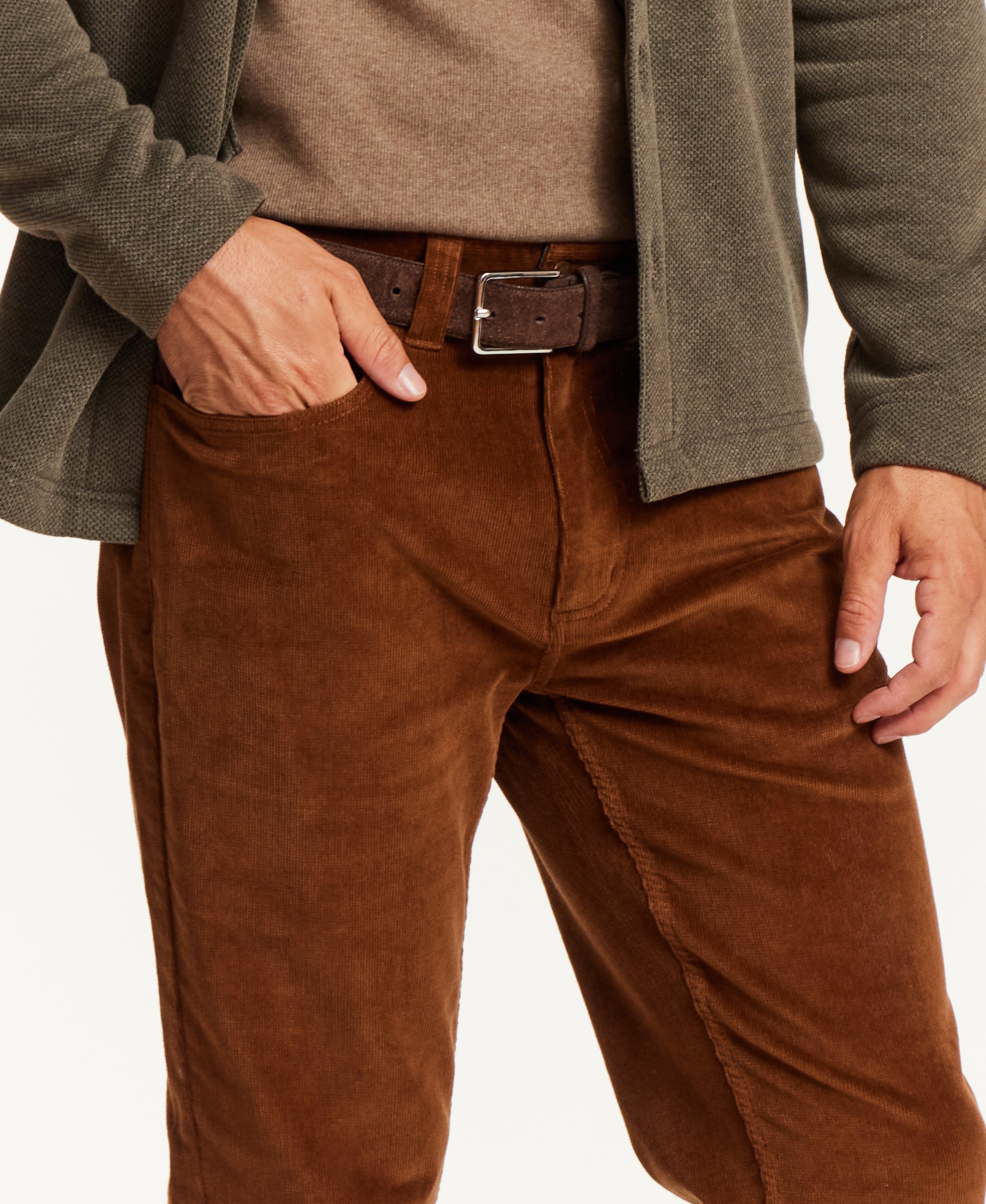 SUPERFINE CORD PANTS in SPANISH BROWN (F2670641WV)