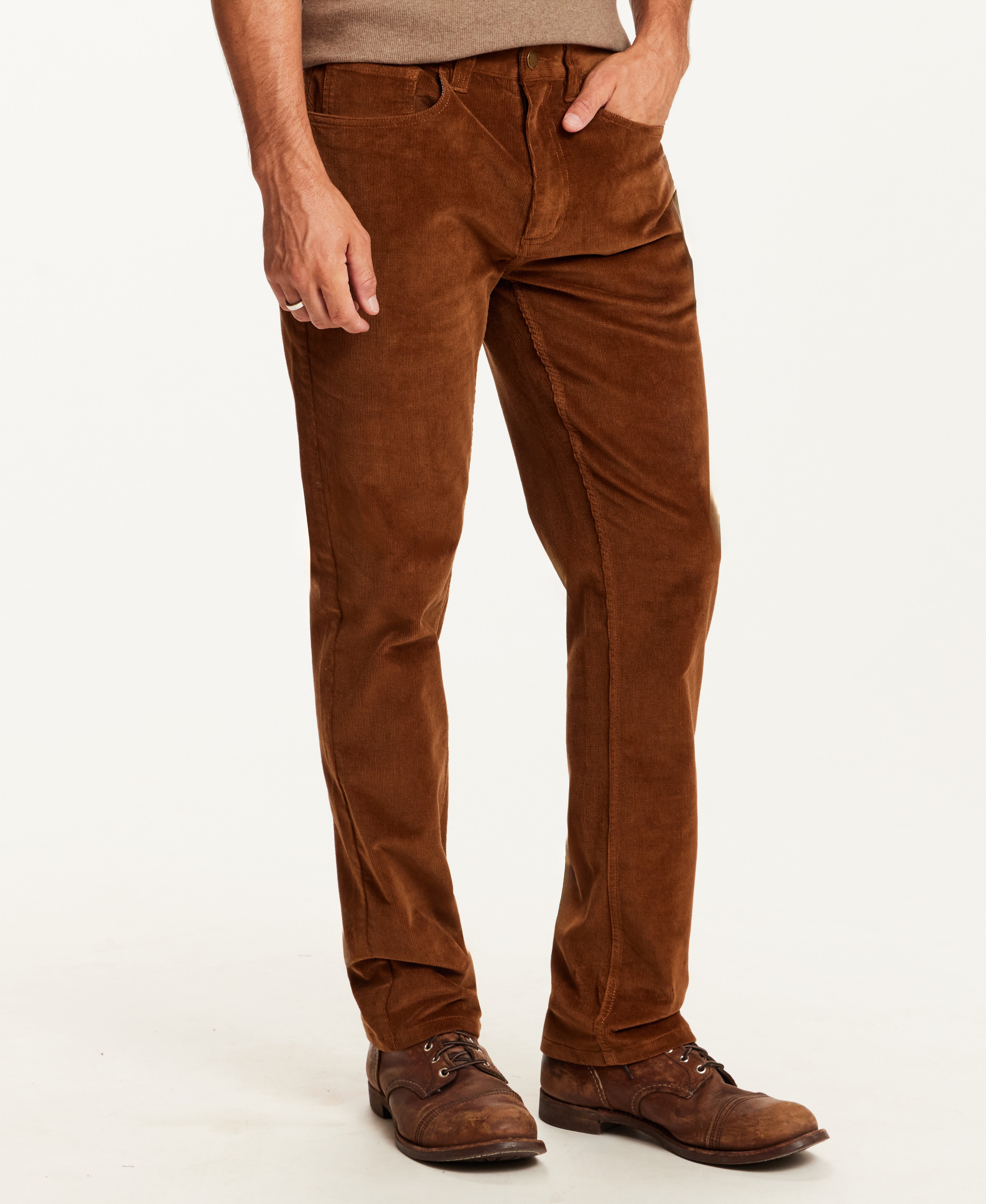 SUPERFINE CORD PANTS in SPANISH BROWN (F2670641WV)