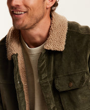 BERBER LINED CORD TRUCKER in FOREST NIGHT (F2670645WV)
