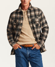 The Lodge Plaid Shirt Jacket in Mocha Black