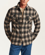 The Lodge Plaid Shirt Jacket in Mocha Black