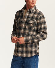 The Lodge Plaid Shirt Jacket in Mocha Black