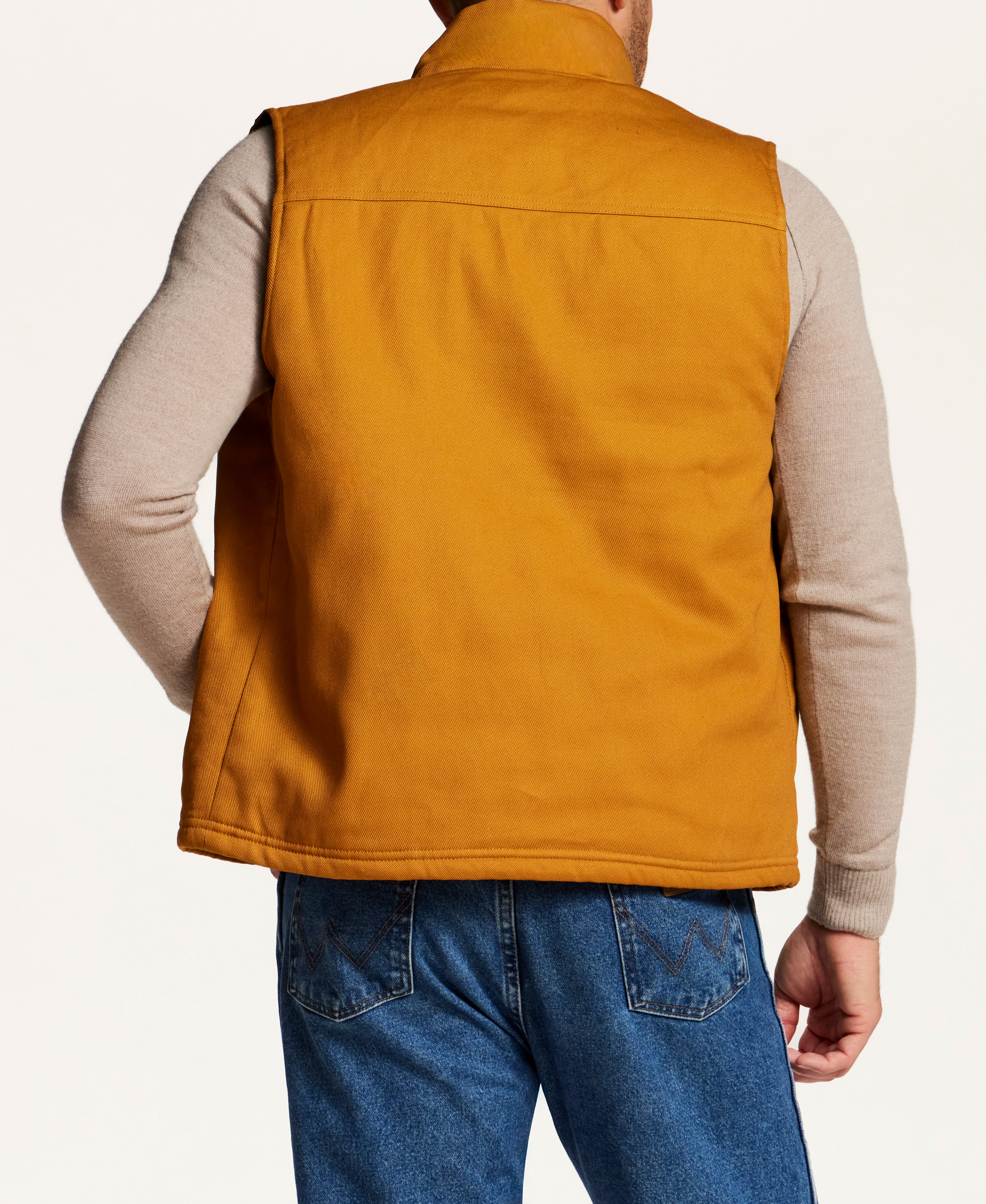 The Workshop Canvas Vest in Buckthorn Gold