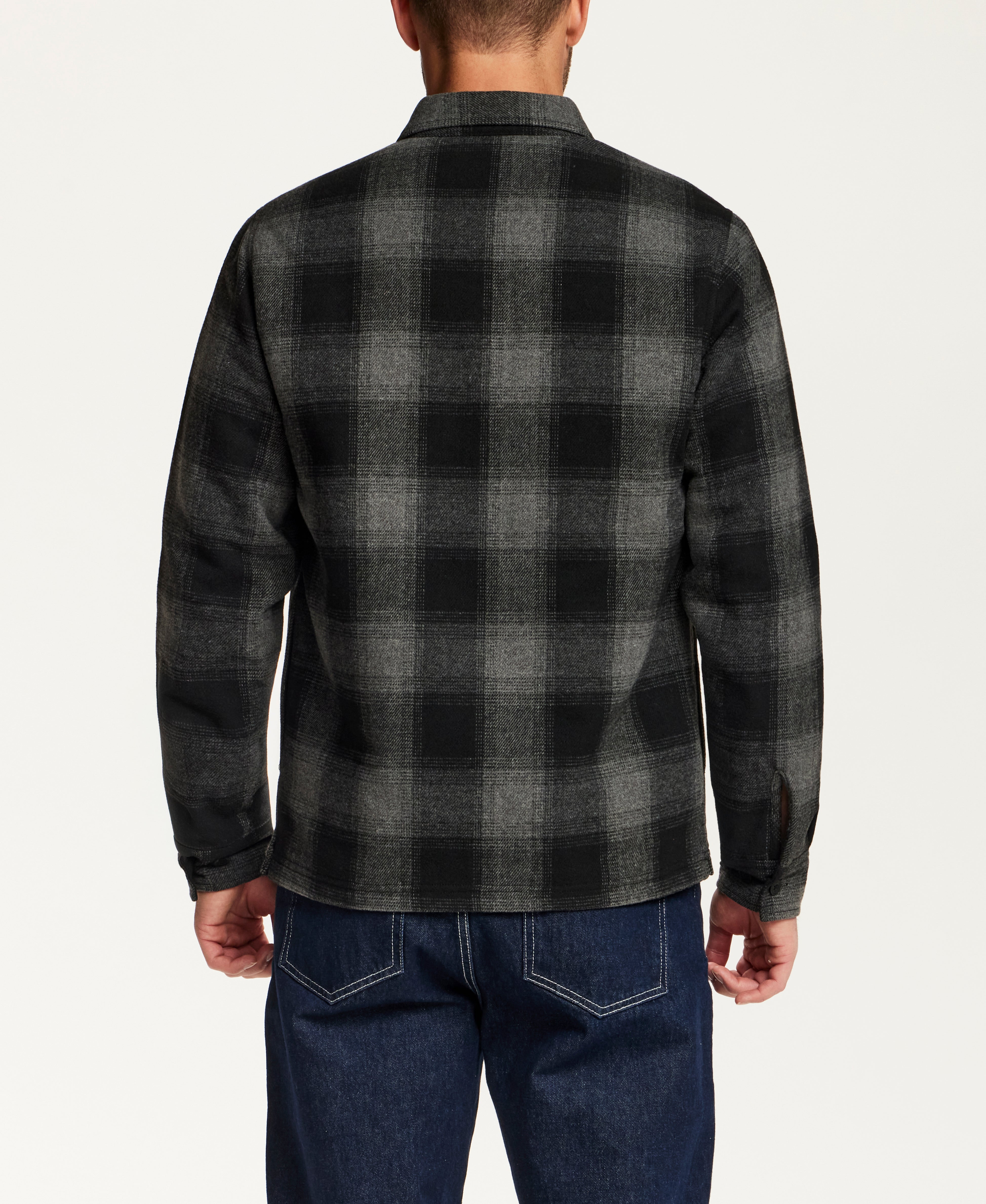 Faux Wool Utility Shirt Jacketing Phantom Night