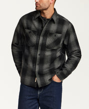 Faux Wool Utility Shirt Jacketing Phantom Night
