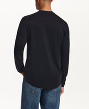 L/S BRUSHED JERSEY CREW in BLACK (F268059WV)