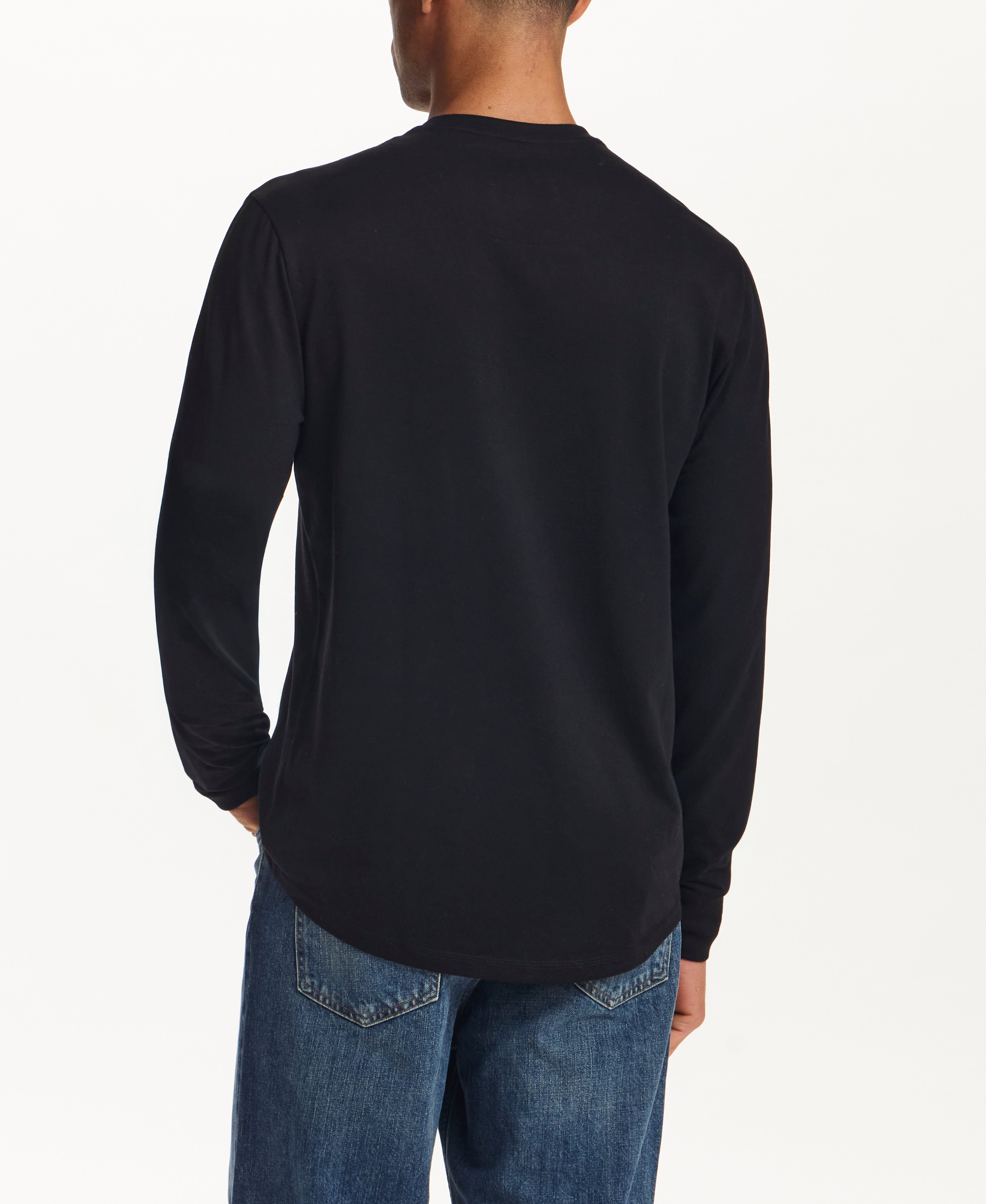 L/S BRUSHED JERSEY CREW in BLACK (F268059WV)
