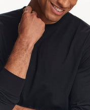 L/S BRUSHED JERSEY CREW in BLACK (F268059WV)