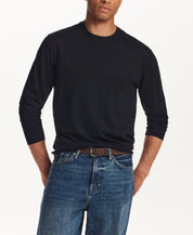 L/S BRUSHED JERSEY CREW in BLACK (F268059WV)