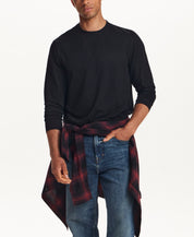L/S BRUSHED JERSEY CREW in BLACK (F268059WV)