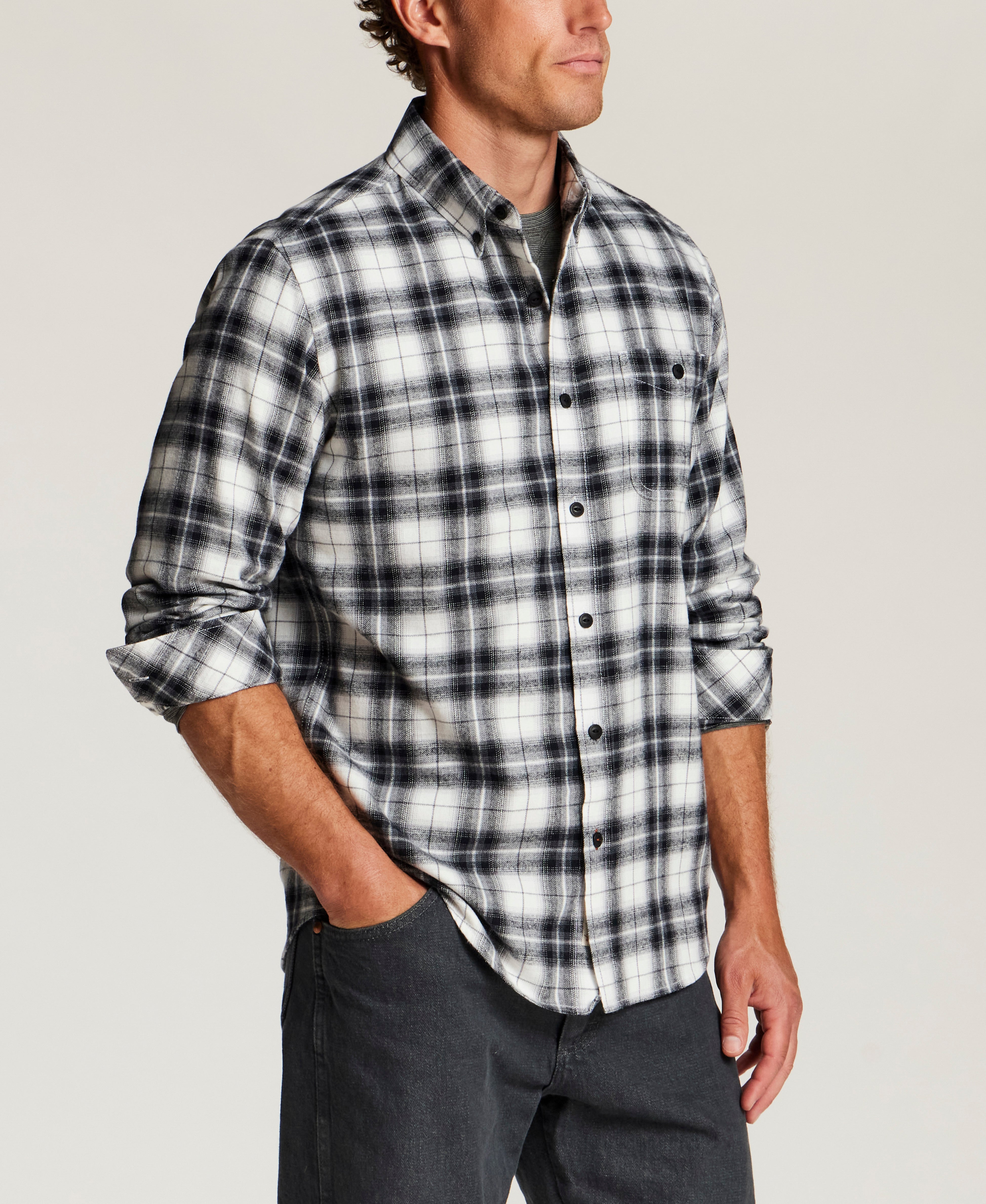 Fireside Holiday Flannel in Black and White