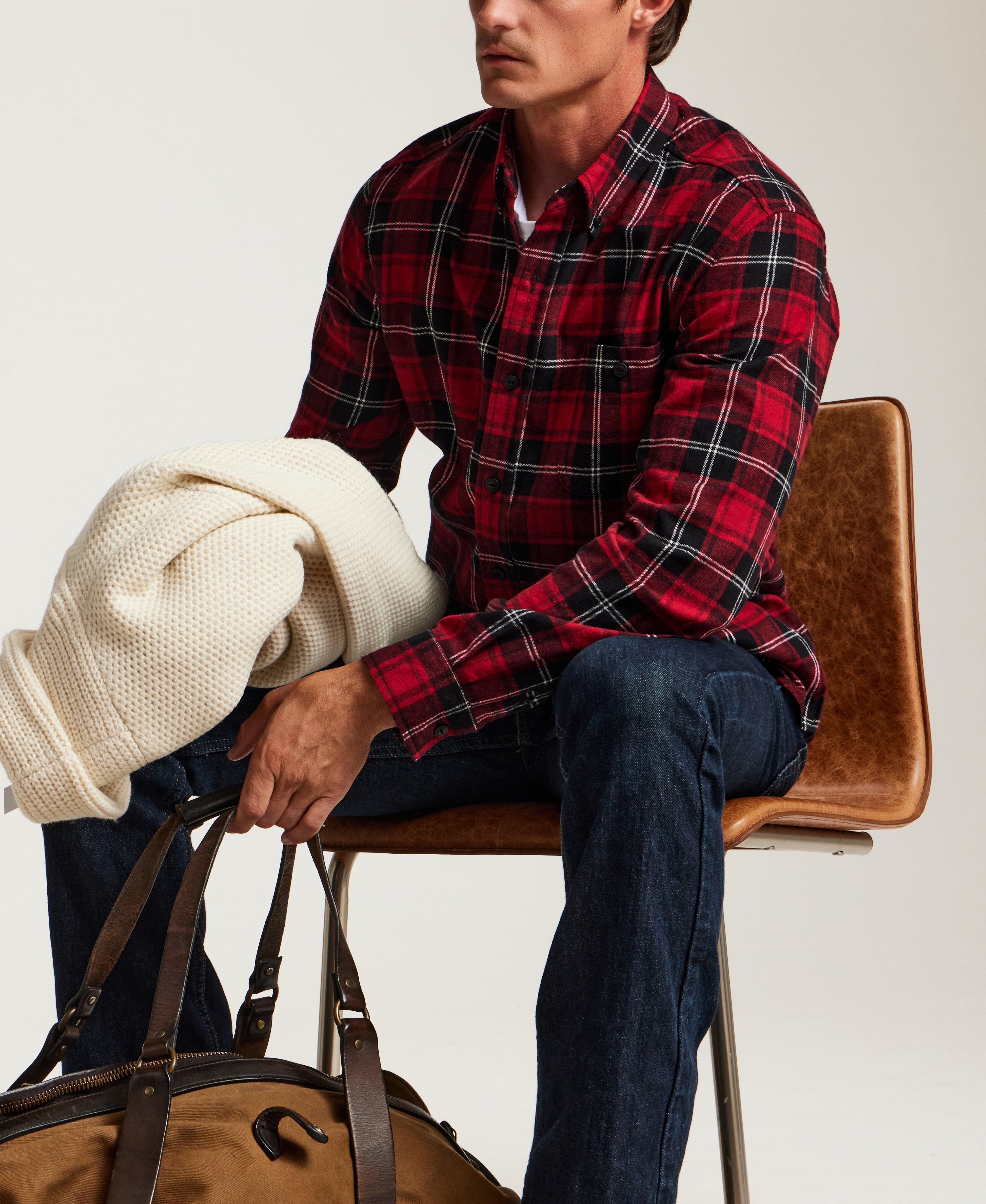 Fireside Holiday Flannel in Tango Red
